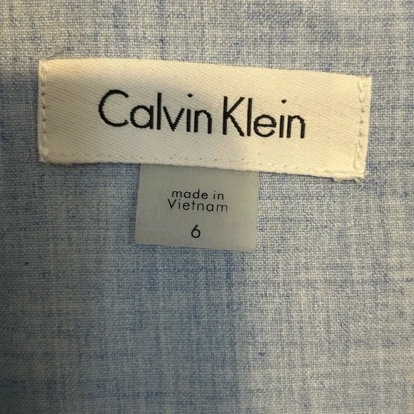 Calvin Klein | Light Blue Belted Midi Dress | Size 6 - Picture 2 of 6